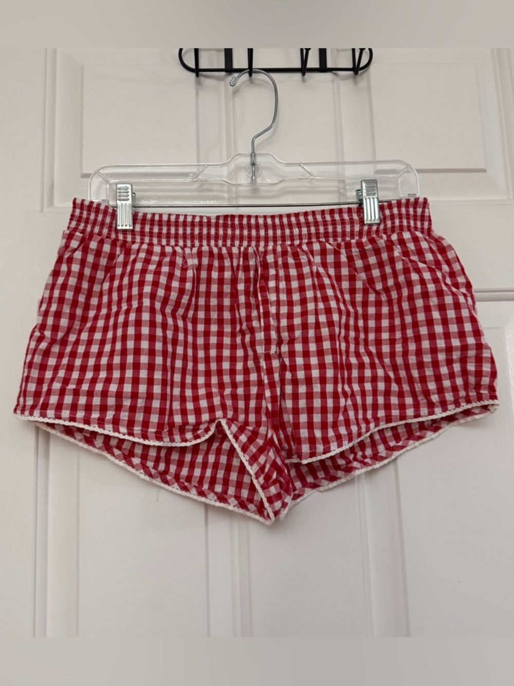 Cotton Candy LA Red and White Gingham Lounge Shorts